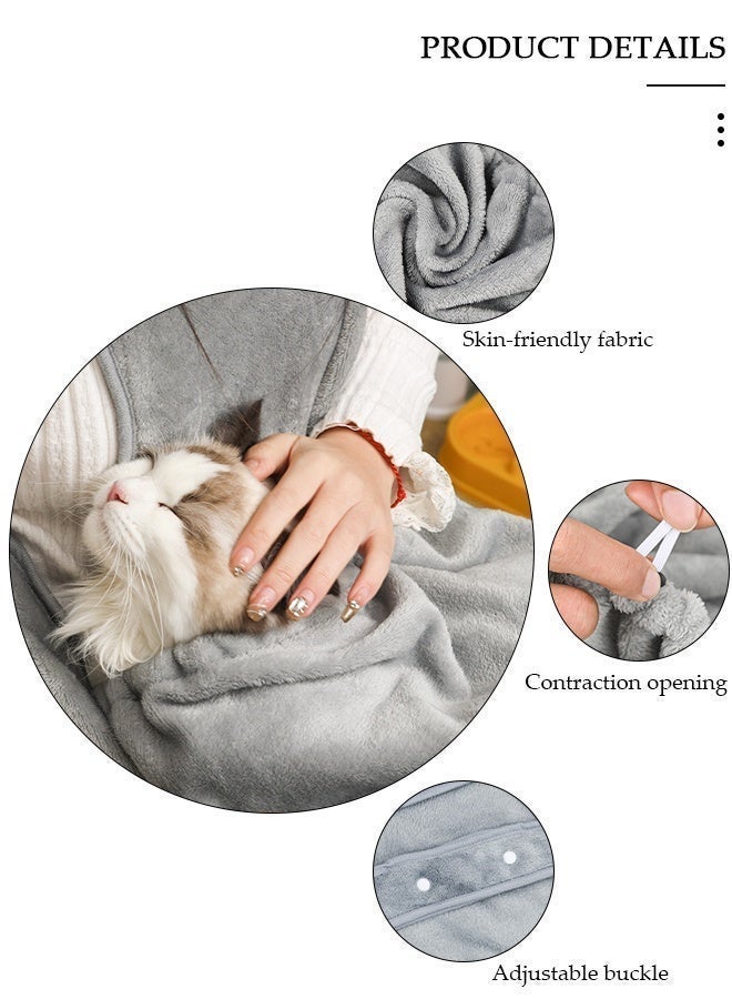 DUNISO مئزر ناقل للقطط قابل للتعديل، مئزر ناقل للحيوانات الأليفة مع جيب للنوم، حقيبة ناقل ناعمة وقابلة للتنفس للكلاب والقطط، حمالة للكتف الأمامية للحيوانات الأليفة بدون استخدام اليدين للكلاب الصغيرة والقطط، حقيبة ناقل مرافقة - Image 5